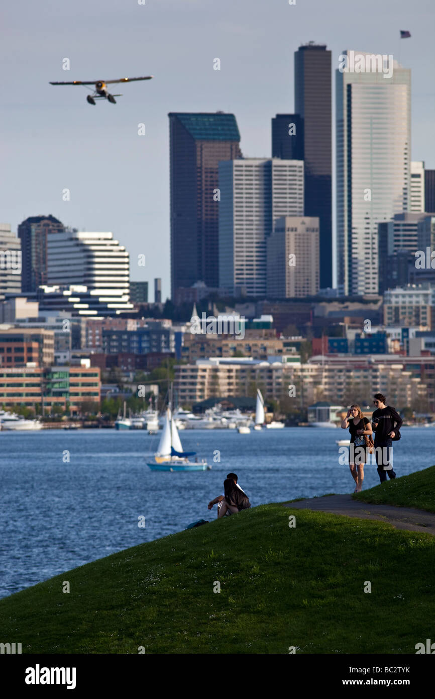 Officine di produzione del gas Parco Lago Unione Seattle Washington Foto Stock