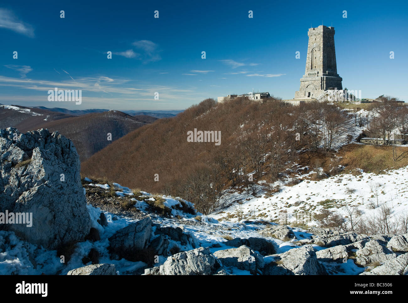 Monumento della libertà al Passo Shipka, Bulgaria, montagna balcanica (Stara planina), Guerra Russo-Turca (1877–1878) Foto Stock