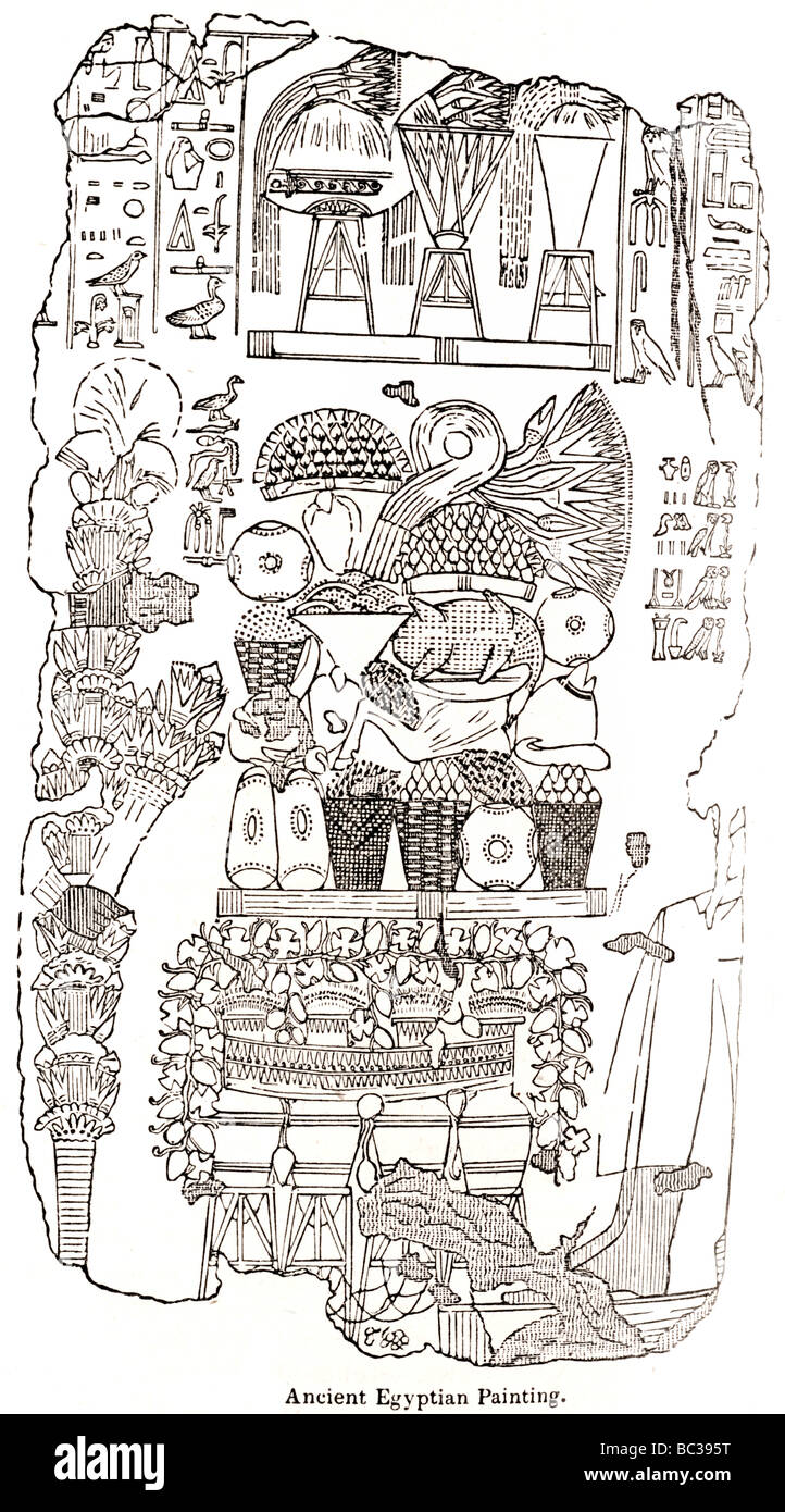 Antico dipinto egizio Foto Stock