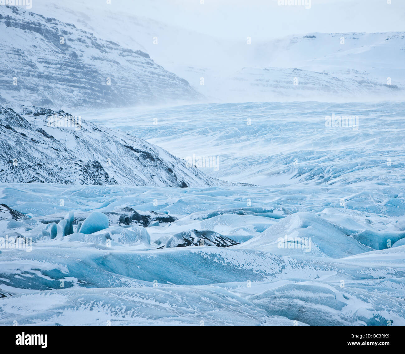 Ghiacciaio Hoffellsjokull ghiacciaio, Islanda Foto Stock