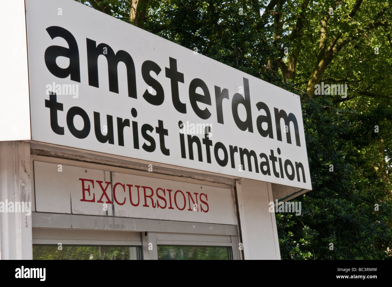 Segno di un Amsterdam ufficio informazioni turistiche Foto Stock