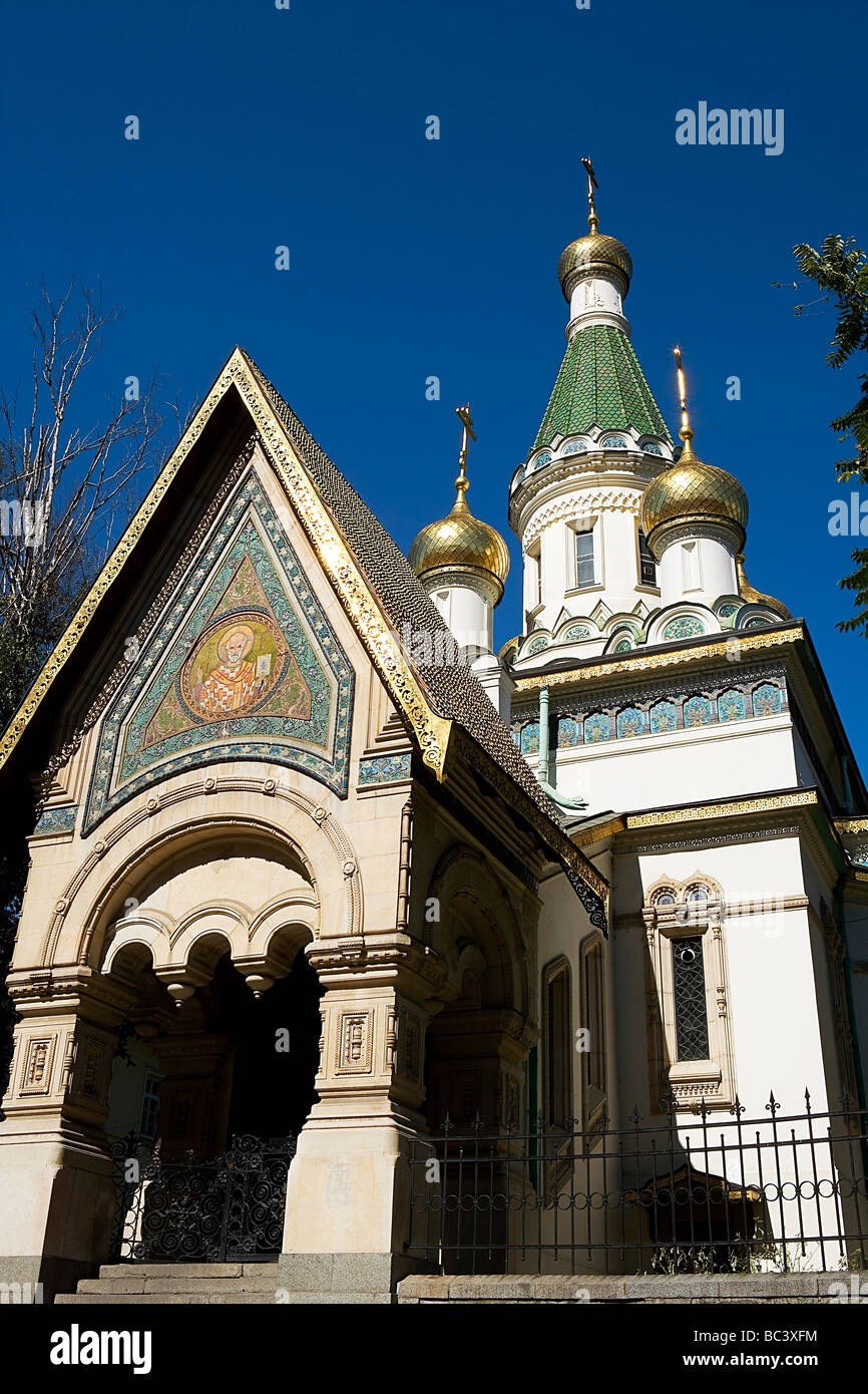 Bulgaria - Sofia - La città capitale - Chiesa Russa Saint-Nicolas Foto Stock