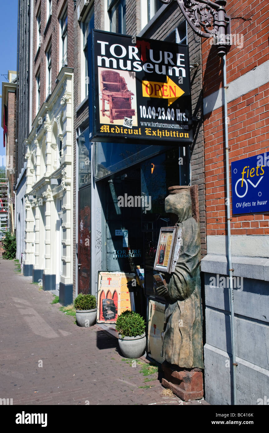 Segno a Amsterdams tortura Museum, 449 Singel Foto Stock