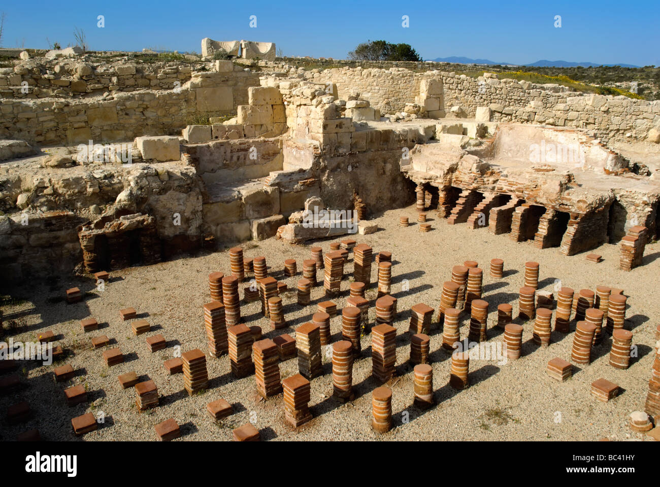 Cipro, Kourion, latino, curio, storico antico sito archeologico, rovine, romana , teatro Foto Stock