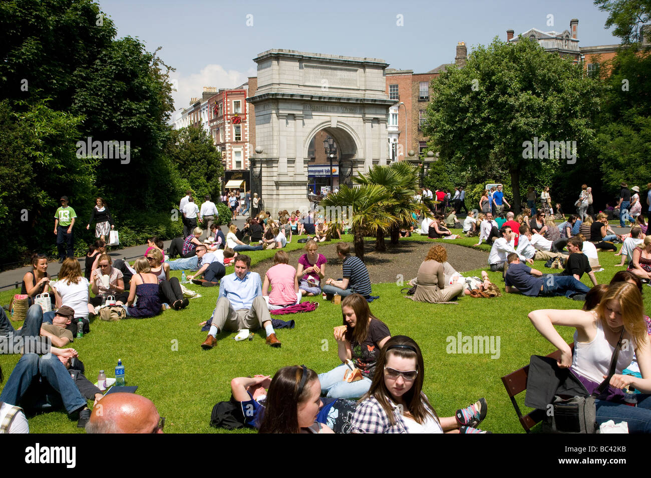 Giornata di sole a Dublino Foto Stock