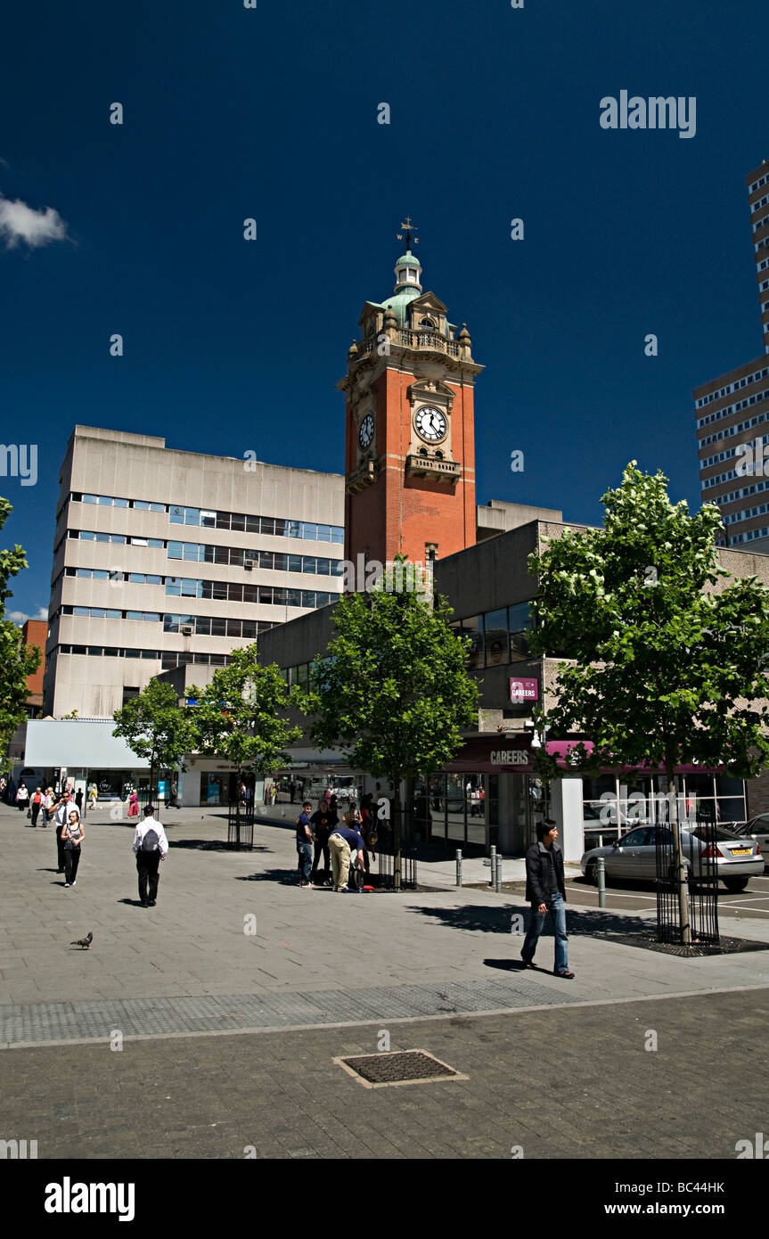 Torre dell orologio nottingham victoria shopping centre Foto Stock