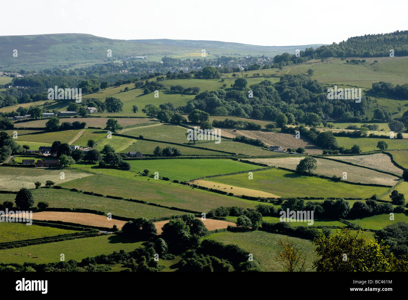 Vista da Waen y Llyn Country Park, speranza di montagna, North East Wales, Regno Unito Foto Stock