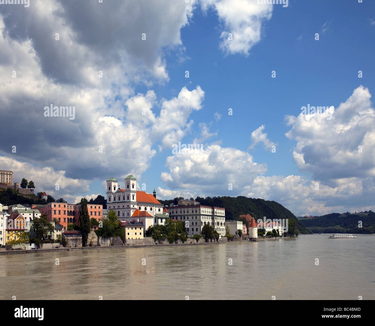 DE - Bassa Baviera: fiume Inn a Passau Foto Stock