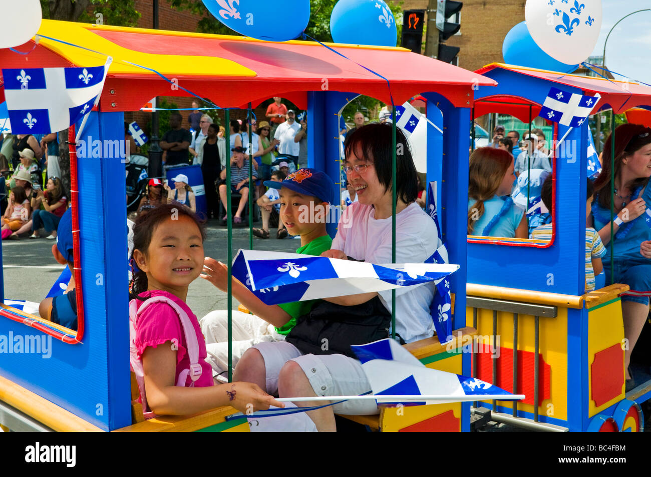 St Jean Baptiste alle celebrazioni del giorno a Montreal in Canada Foto Stock
