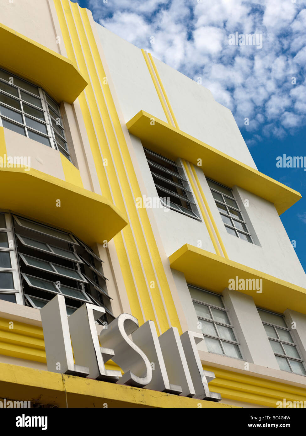 Architettura Art Deco,hotel,South Beach Miami,Leslie Hotel Foto Stock