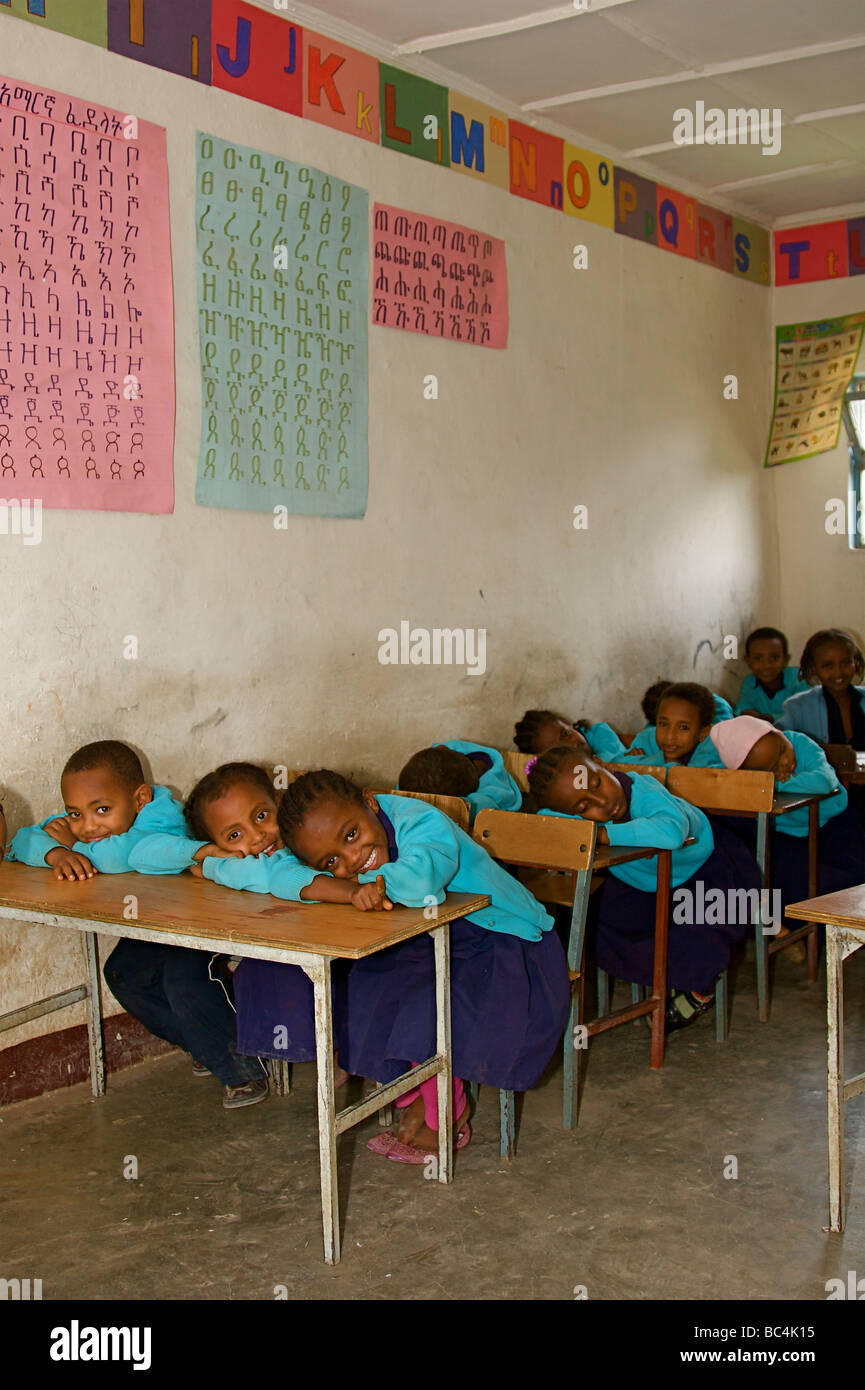 Scolari da Addis Abeba in Etiopia il Corno d Africa Foto Stock