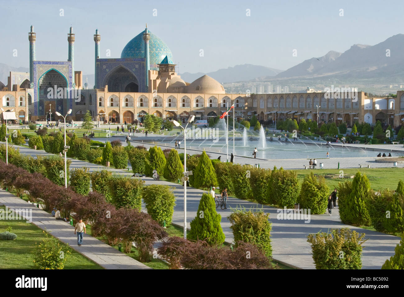 Shah o Imam moschea imam Square a Isfahan Iran Foto Stock