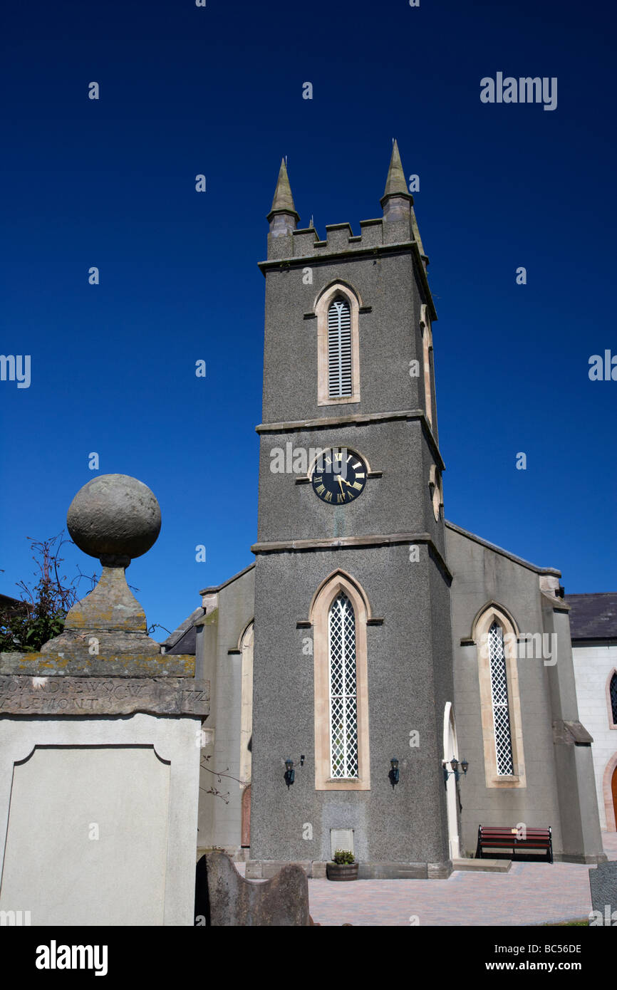 St Marys chiesa di Irlanda chiesa parrocchiale di pettinatore l'ingresso pilastri hanno il nome thomas andrews incisi su di essi Foto Stock
