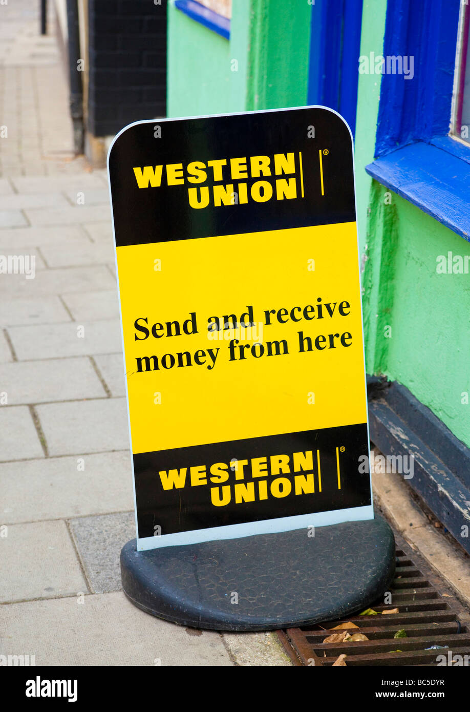 Western Union sign Foto Stock