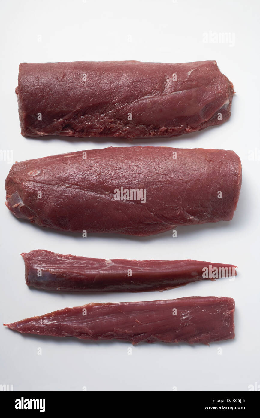 Filetti di carne di cervo preso dalla sella - Foto Stock