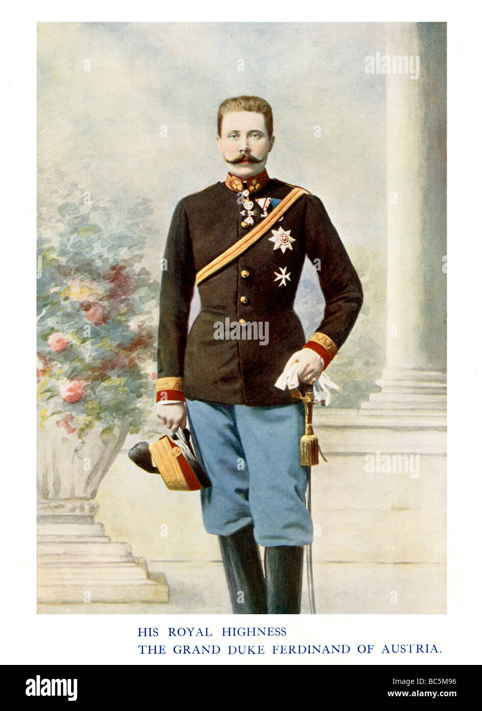 Arciduca Franz Ferdinand 1901 colore fotografia ritratto della nipote dell'Imperatore Franz Joseph assassinato a Sarajevo 1914 Foto Stock