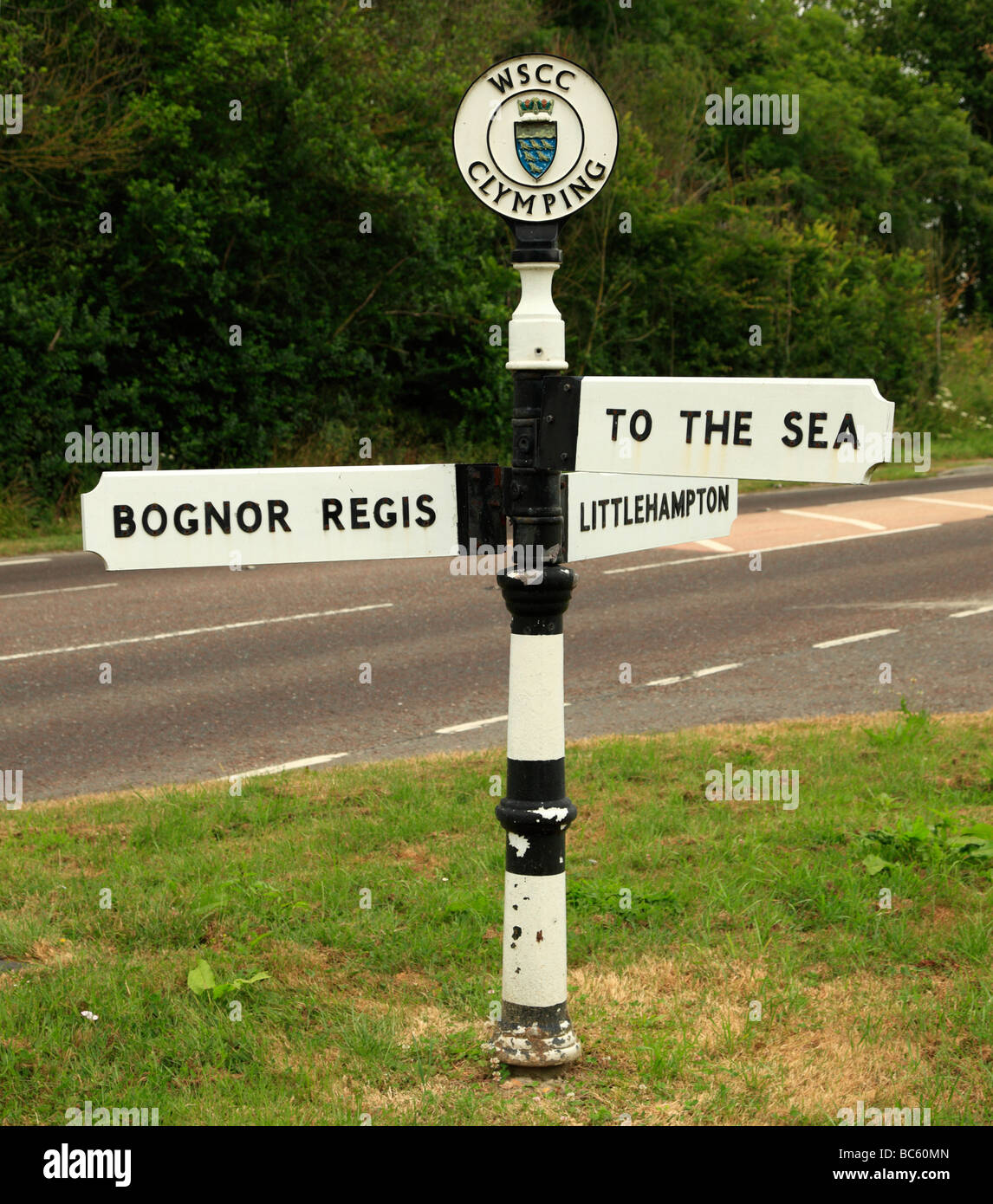 West Sussex County Council segno a Clymping. al mare Inghilterra REGNO UNITO Foto Stock