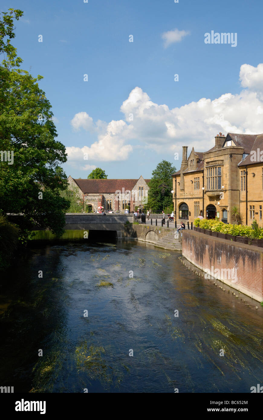 Il fiume Avon a Salisbury Wiltshire, Inghilterra Foto Stock