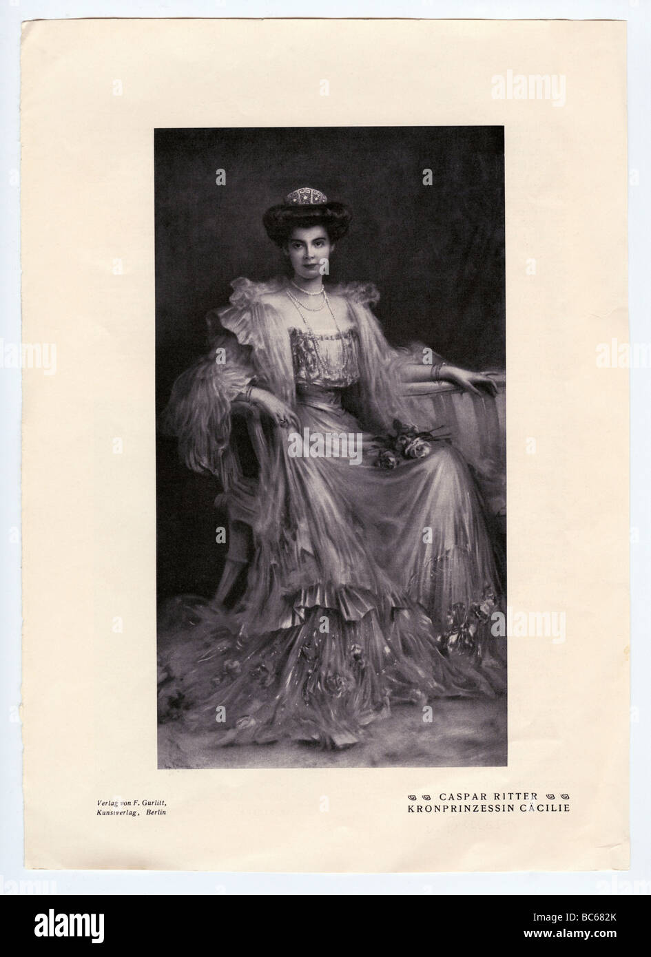 Cecilie, 20.9.1886 - 6.5.1954, Principessa ereditaria tedesca 6.6.1905 - 9.11.1918, a lunghezza intera, stampa dopo verniciatura di Caspar Ritter, circa 1905, , Foto Stock