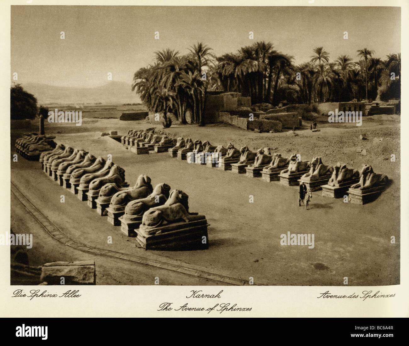 Geografia / viaggio, Egitto, Karnak, tempio, vicolo sfinge, 1930s, , Foto Stock