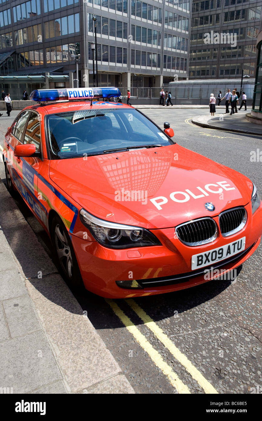 Red Police chase BMW Foto Stock