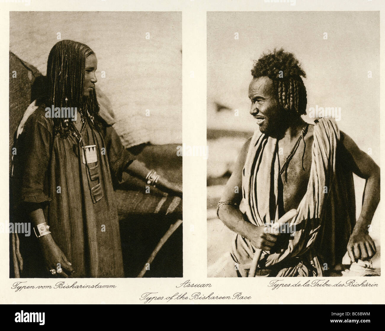 Geografia / viaggio, Egitto, popolo, donna e uomo Bisharin, 1930s, , Foto Stock