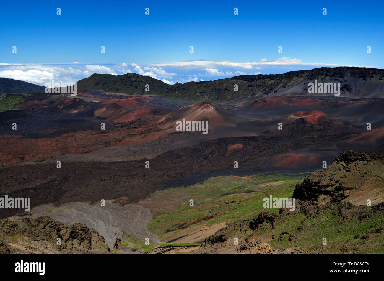 Crateri di Vulcano all'Haleakala National Park, Maui, Hawaii, Stati Uniti d'America. Foto Stock