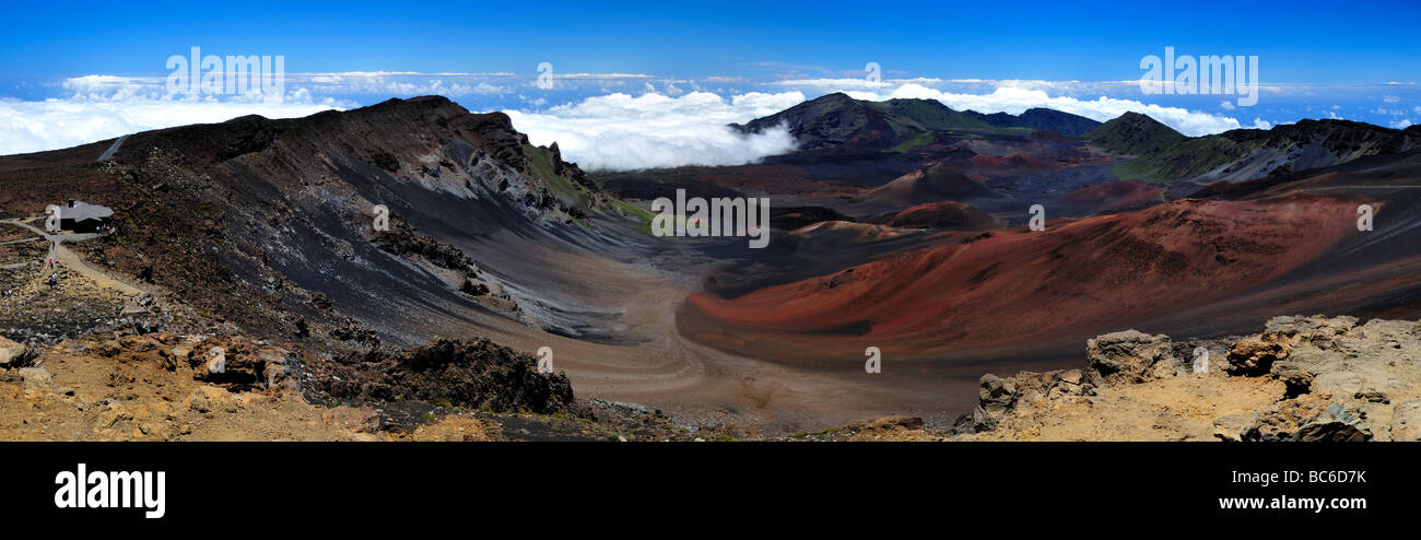 Vista panoramica di Haleakala National Park, Maui, Hawaii, Stati Uniti d'America. Foto Stock