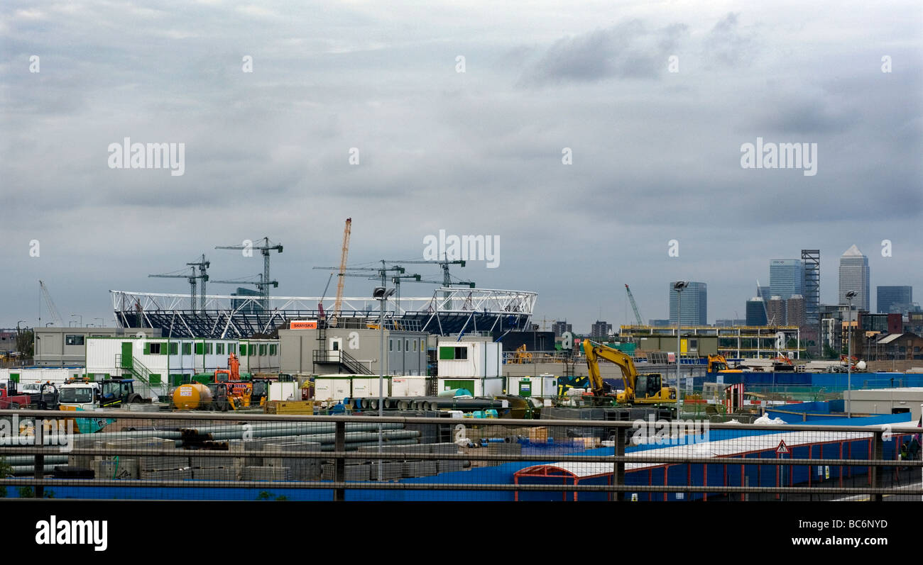 Stadio Olimpico Londra 2012 Stratford East London Olimpiadi di Londra 2012 canary wharf Foto Stock