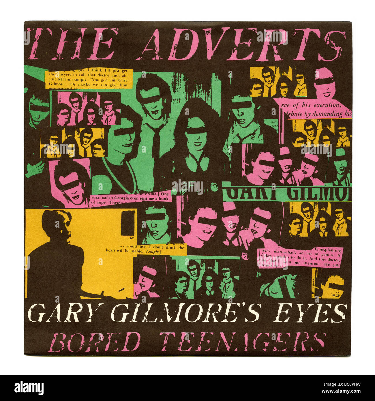 "Gary Gilmore occhi dell' unico dalla pubblicità, un punk rock record rilasciato per la prima volta nel 1977 Foto Stock
