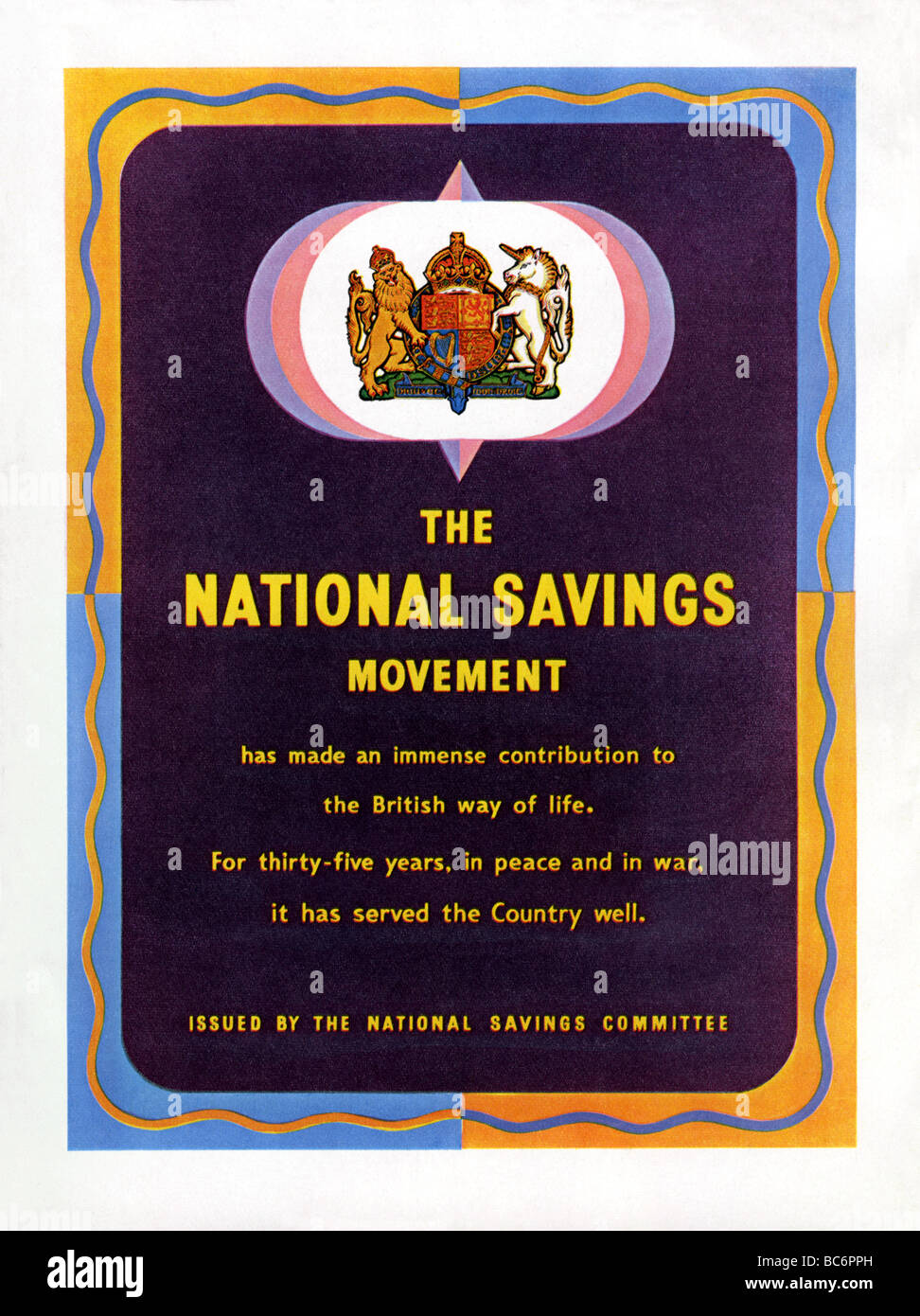 1951 colori per British National Savings Foto Stock