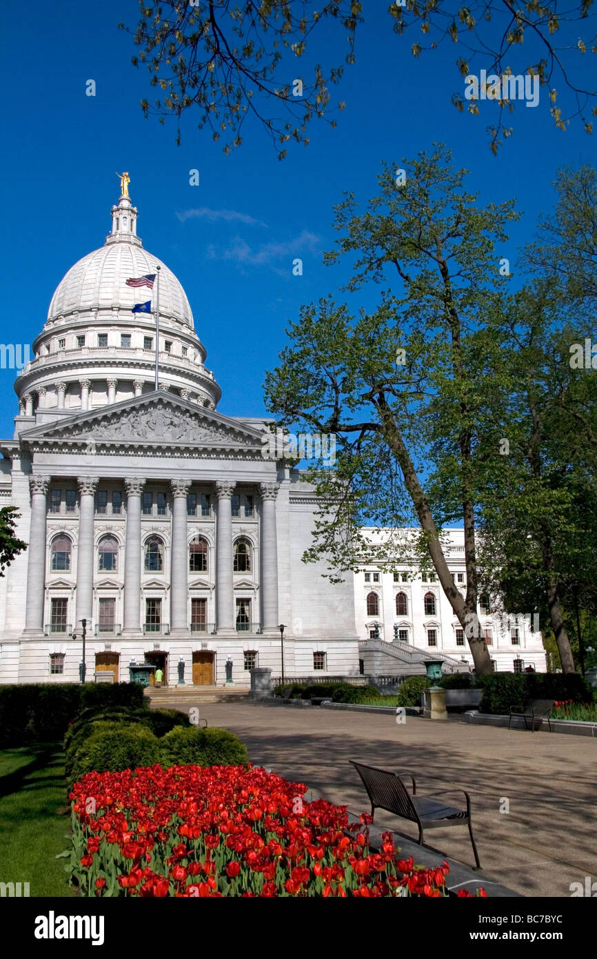 Wisconsin State Capitol Building in Madison Wisconsin USA Foto Stock