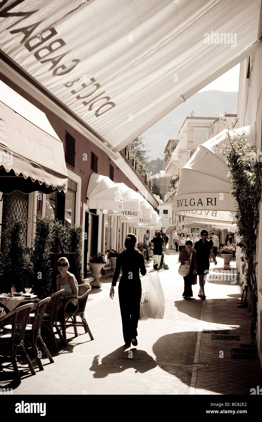 Designer shopping moda Capri Italia Foto Stock