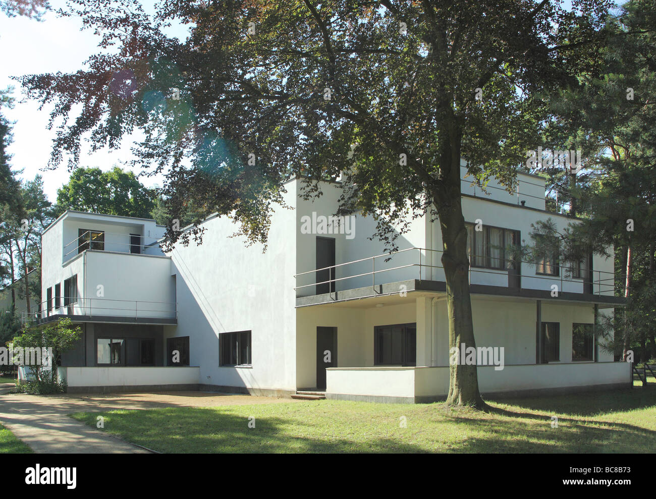 Esterni master Bauhaus di Dessau case Germania Foto Stock