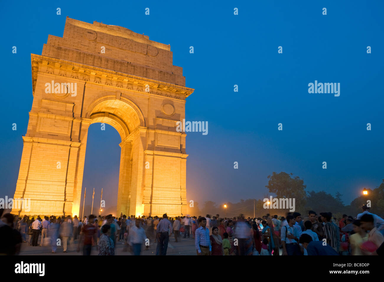 India Gate al tramonto New Delhi India Foto Stock