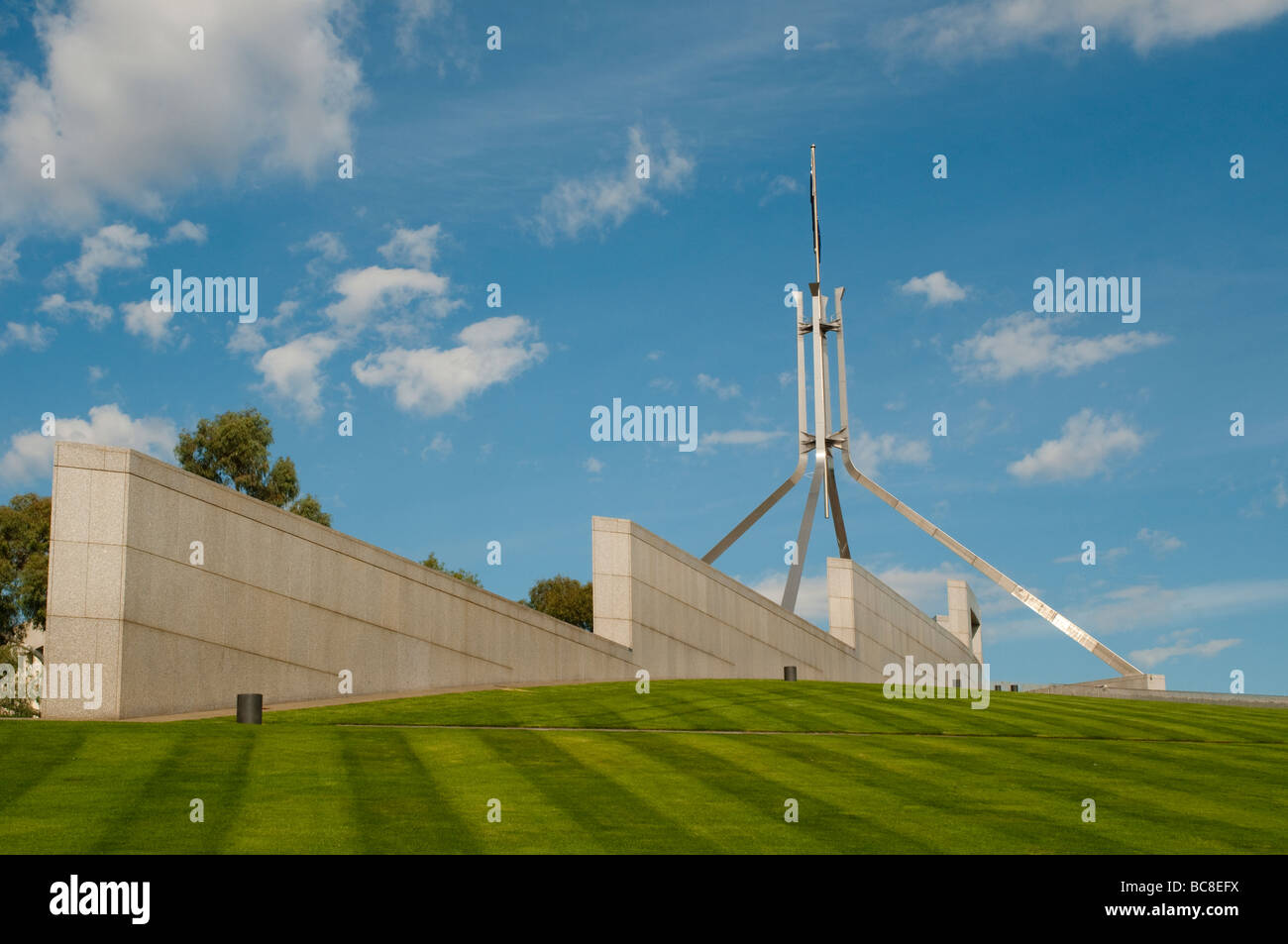 Nuovo Parlamento pennone, Canberra, ACT, Australia Foto Stock