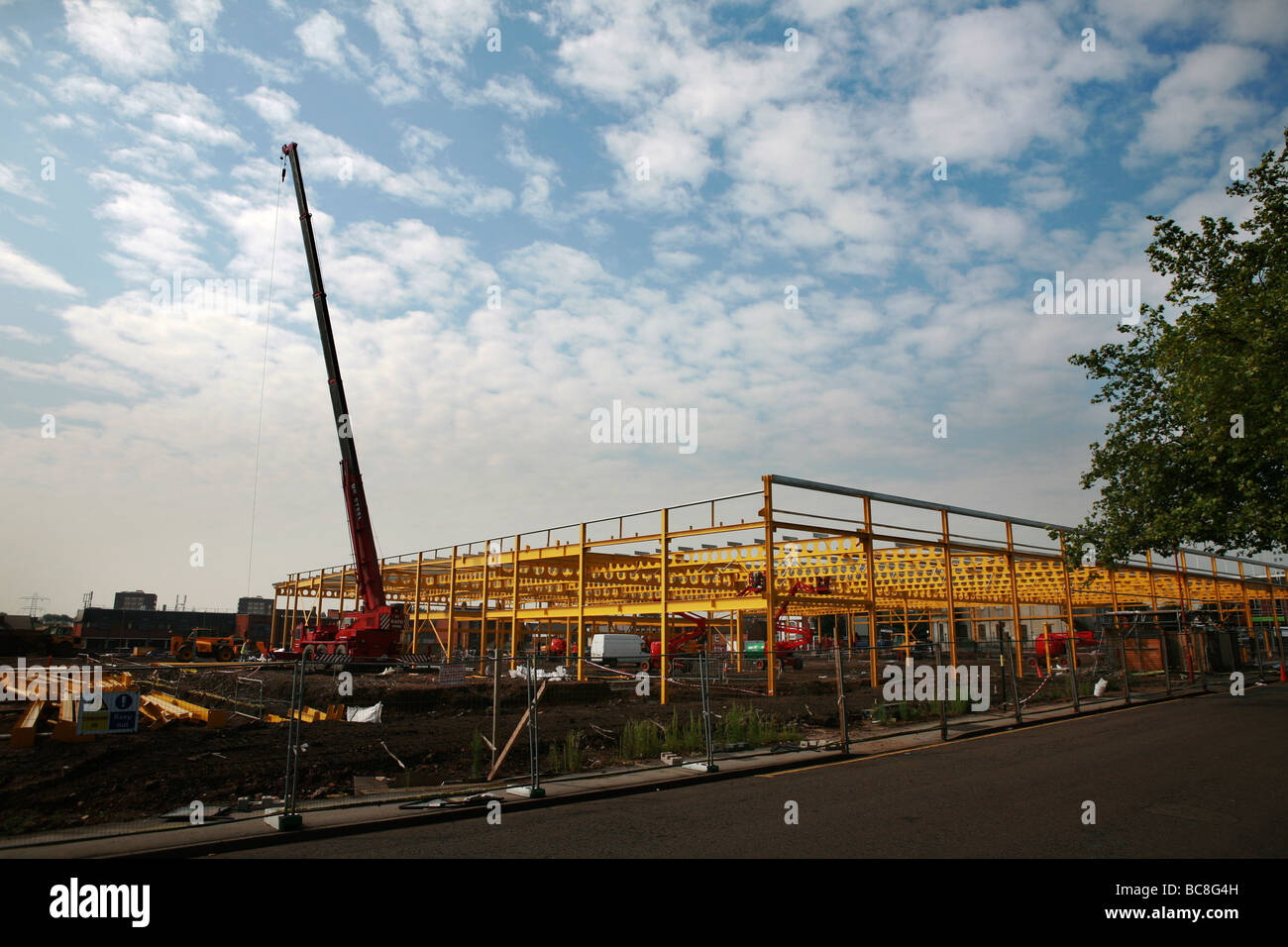 I lavori di costruzione del nuovo supermercato Morrisons in Willenhall, Walsall, West Midlands Foto Stock