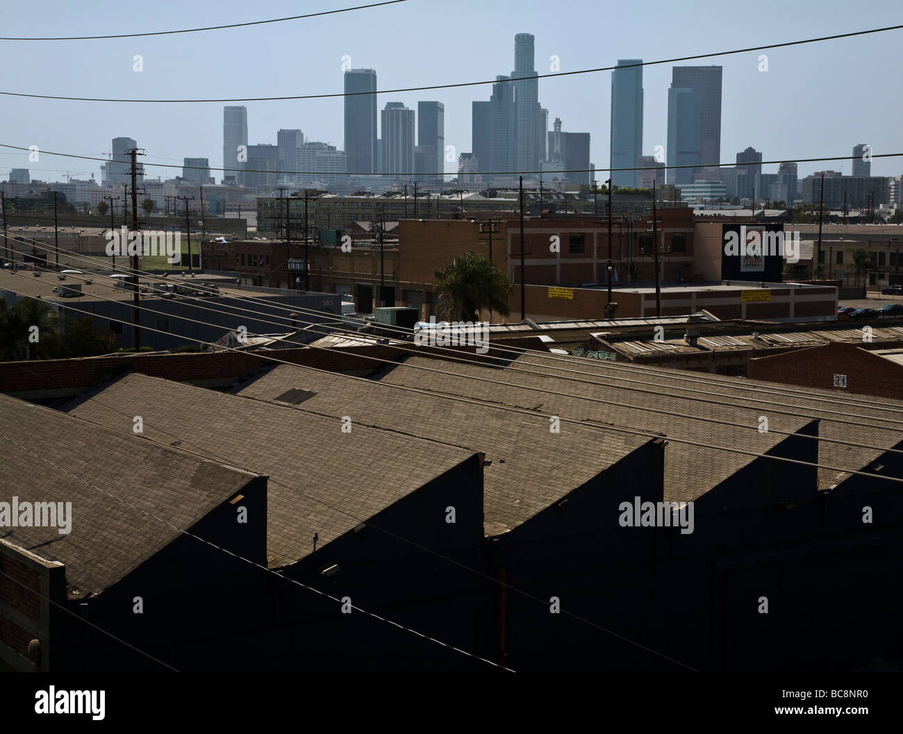 Il centro cittadino di Los Angeles skyline guardando ad ovest di Los Angeles County in California negli Stati Uniti d'America Foto Stock