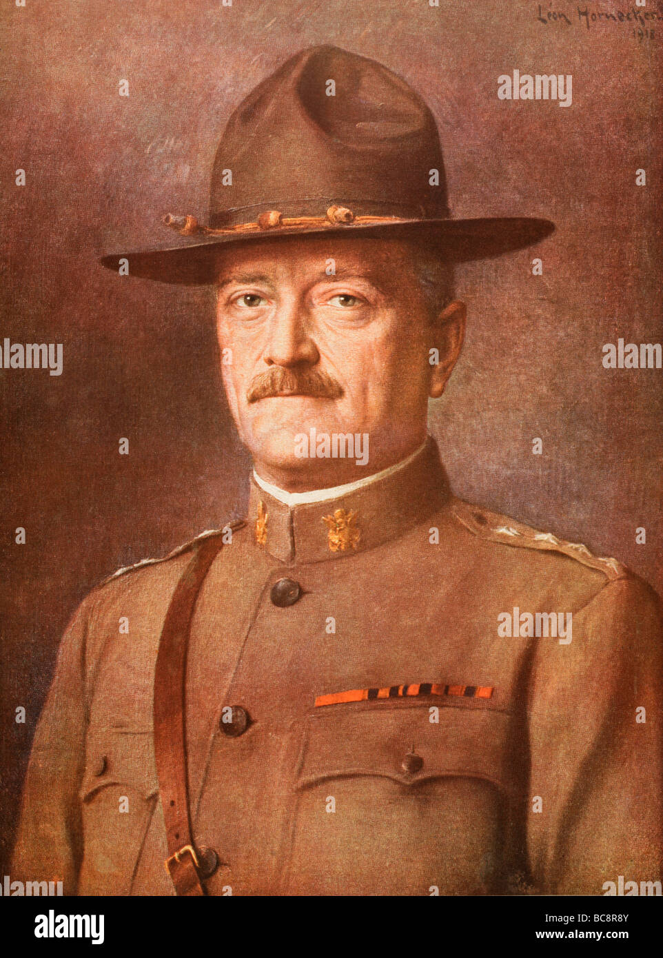 Il generale John Joseph 'Black Jack' Pershing 1860 al 1948. Il Comandante americano di forza expeditionary nella guerra mondiale I. Foto Stock