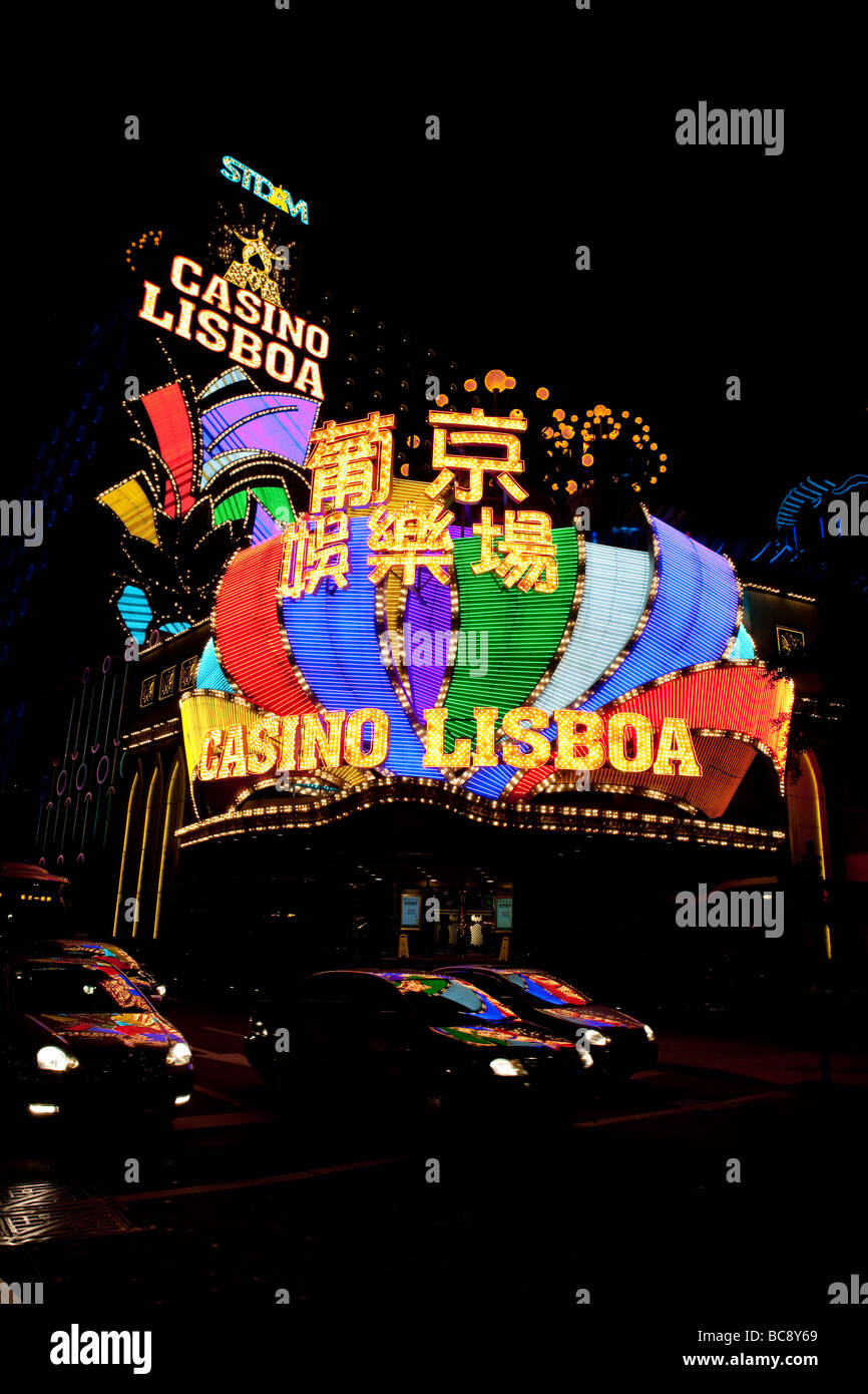 Il Casinò Lisboa è visto in Macau, Cina Foto Stock