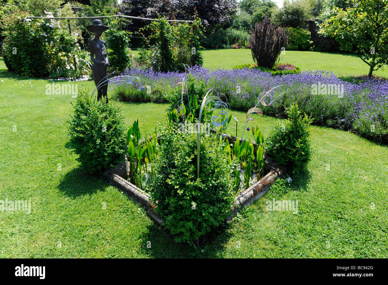 Paesaggistico Giardino Inglese in Stoberry Park, Somerset, Regno Unito Foto Stock