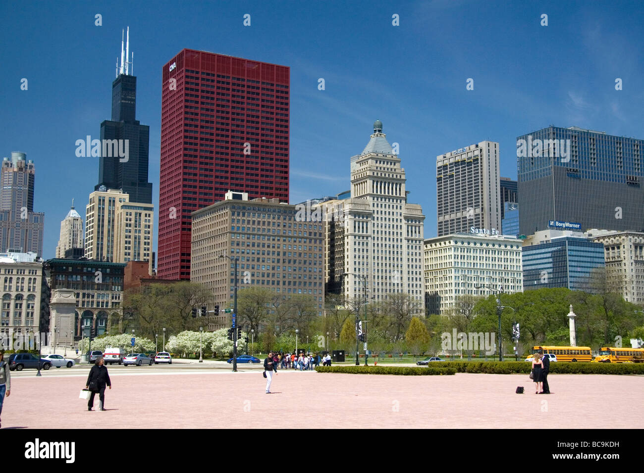 Grant Park si trova nel Loop area community di Chicago in Illinois USA Foto Stock