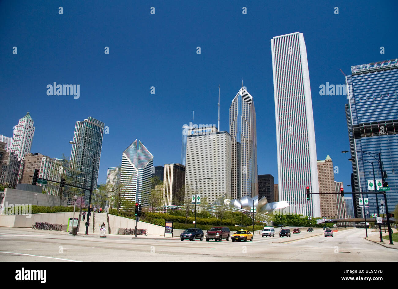 Grant Park si trova nel Loop area community di Chicago in Illinois USA Foto Stock