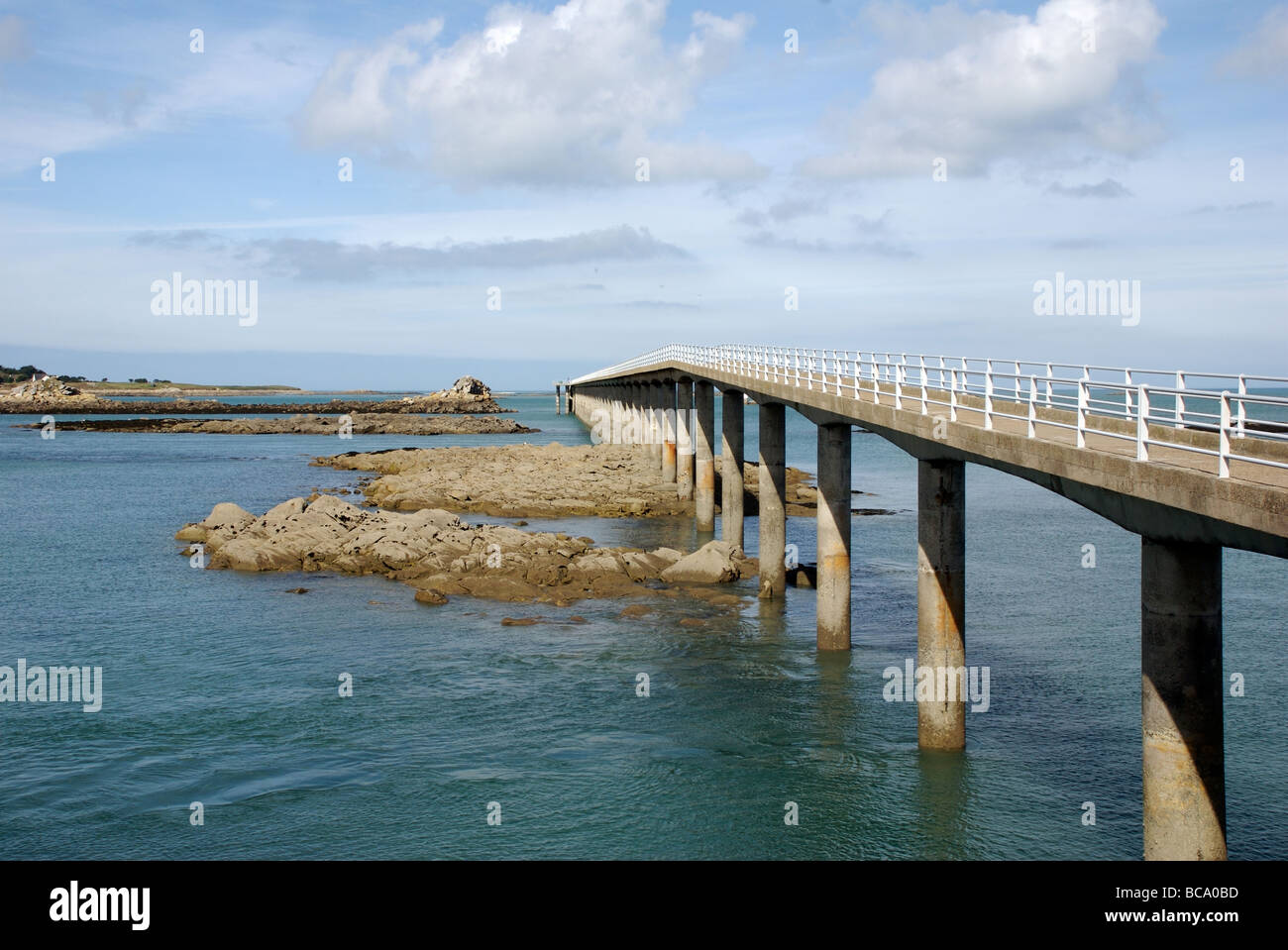 Passeggiata pedonale costiero, Roscoff, Bretagna Francia Foto Stock