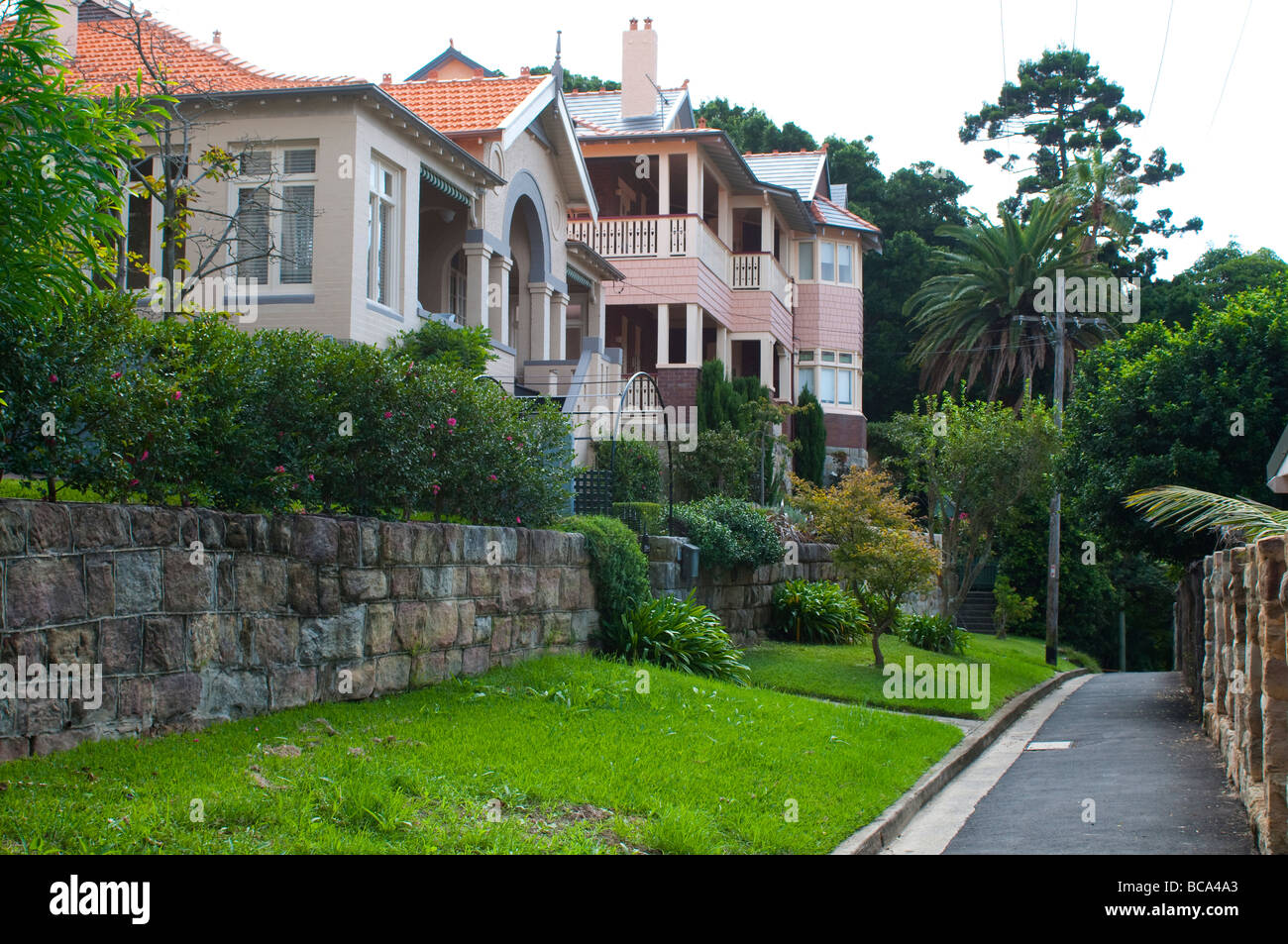 Case in Baia Mosman NSW Sydney Australia Foto Stock