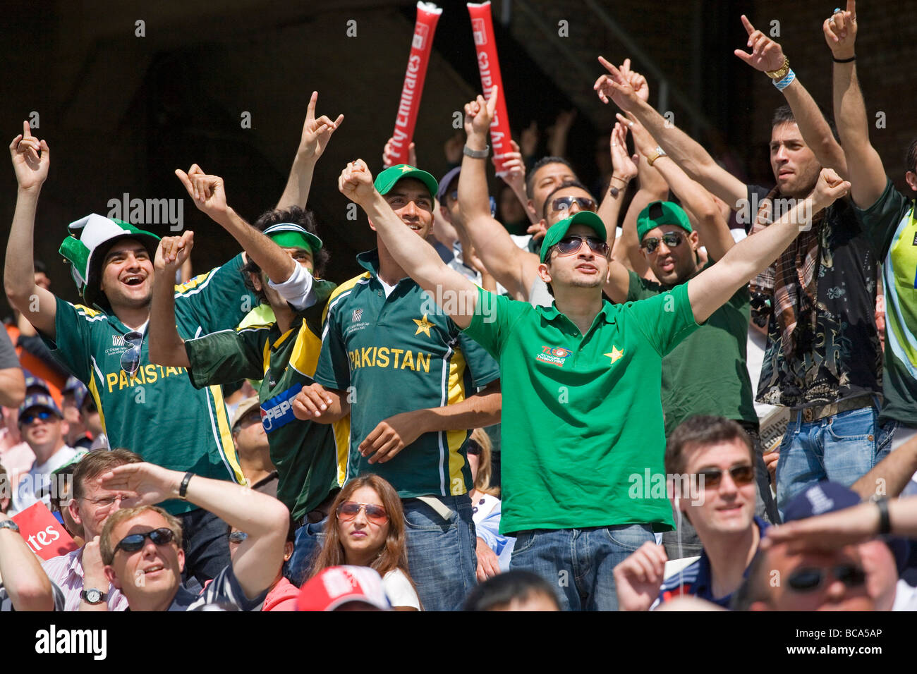 Il Pakistan tifosi di cricket Foto Stock