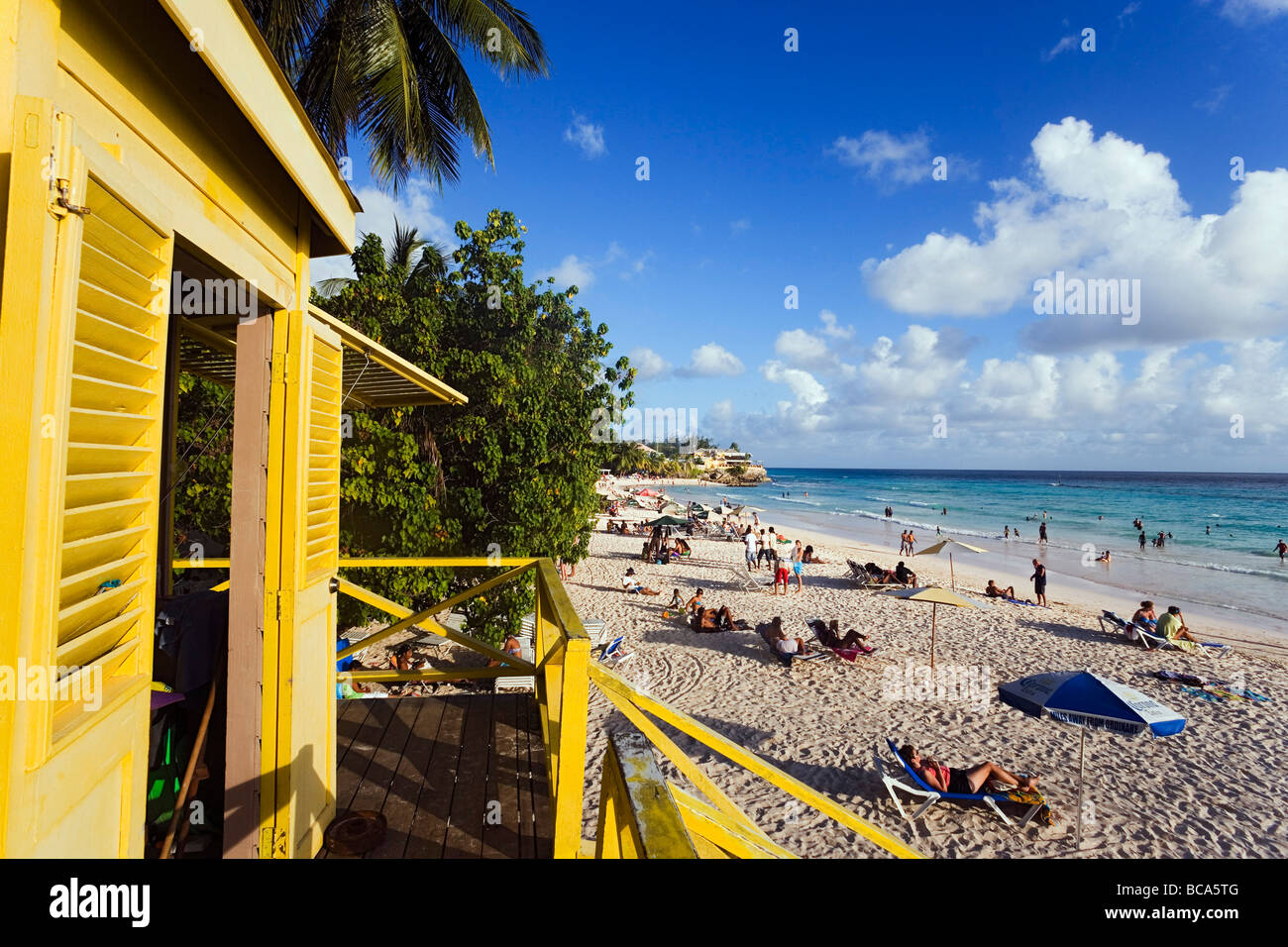 Lifequard Towert, Accra Beach, Rockley, Barbados, Caraibi Foto Stock