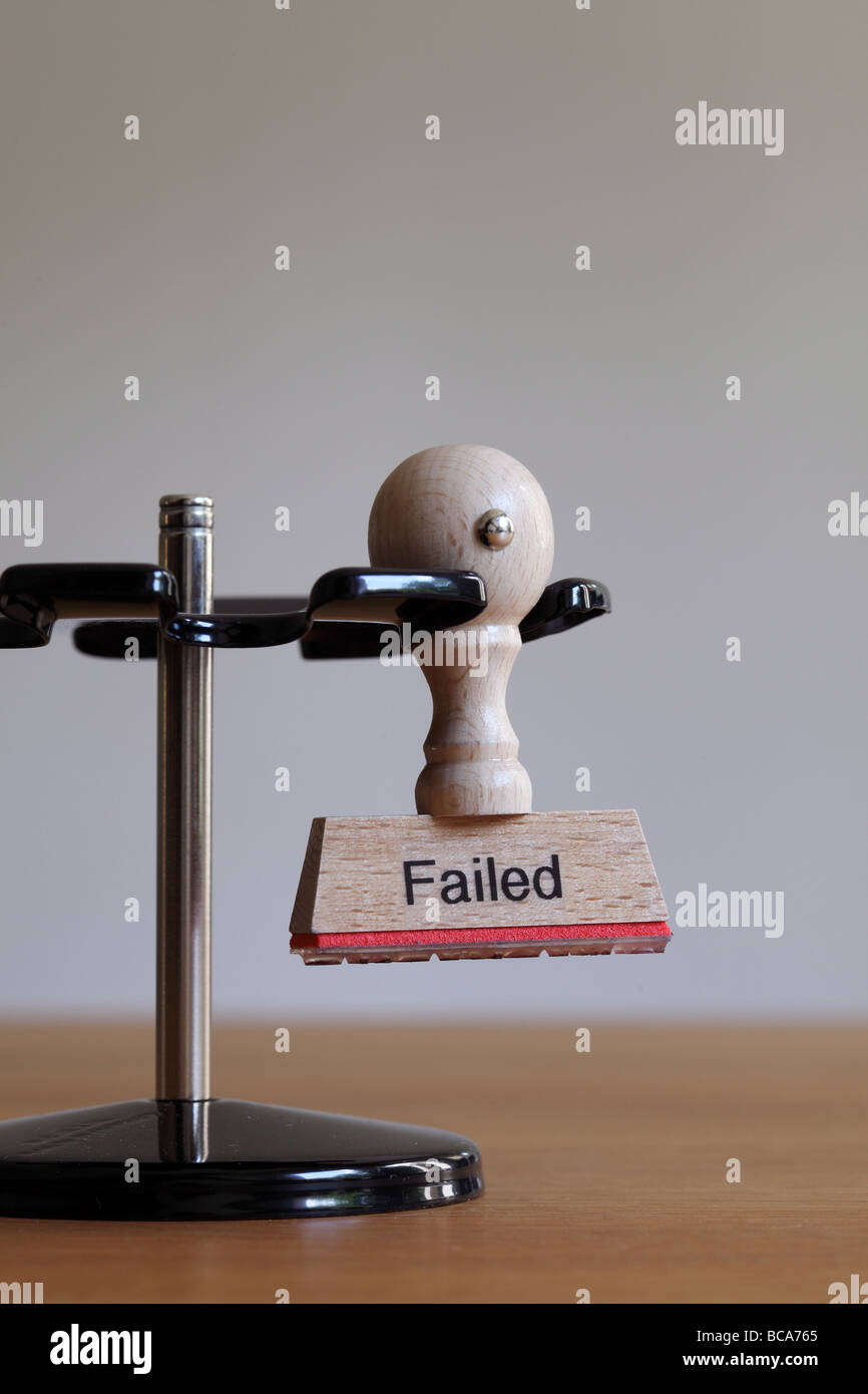 Timbro con iscrizione non riuscita Foto Stock