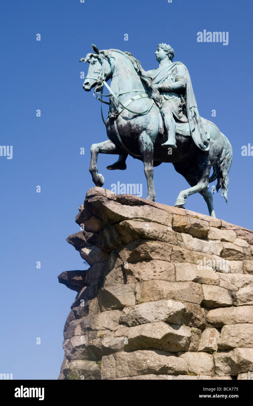 Inghilterra berkshire Windsor Great Park, rame statua equestre del re George III Foto Stock