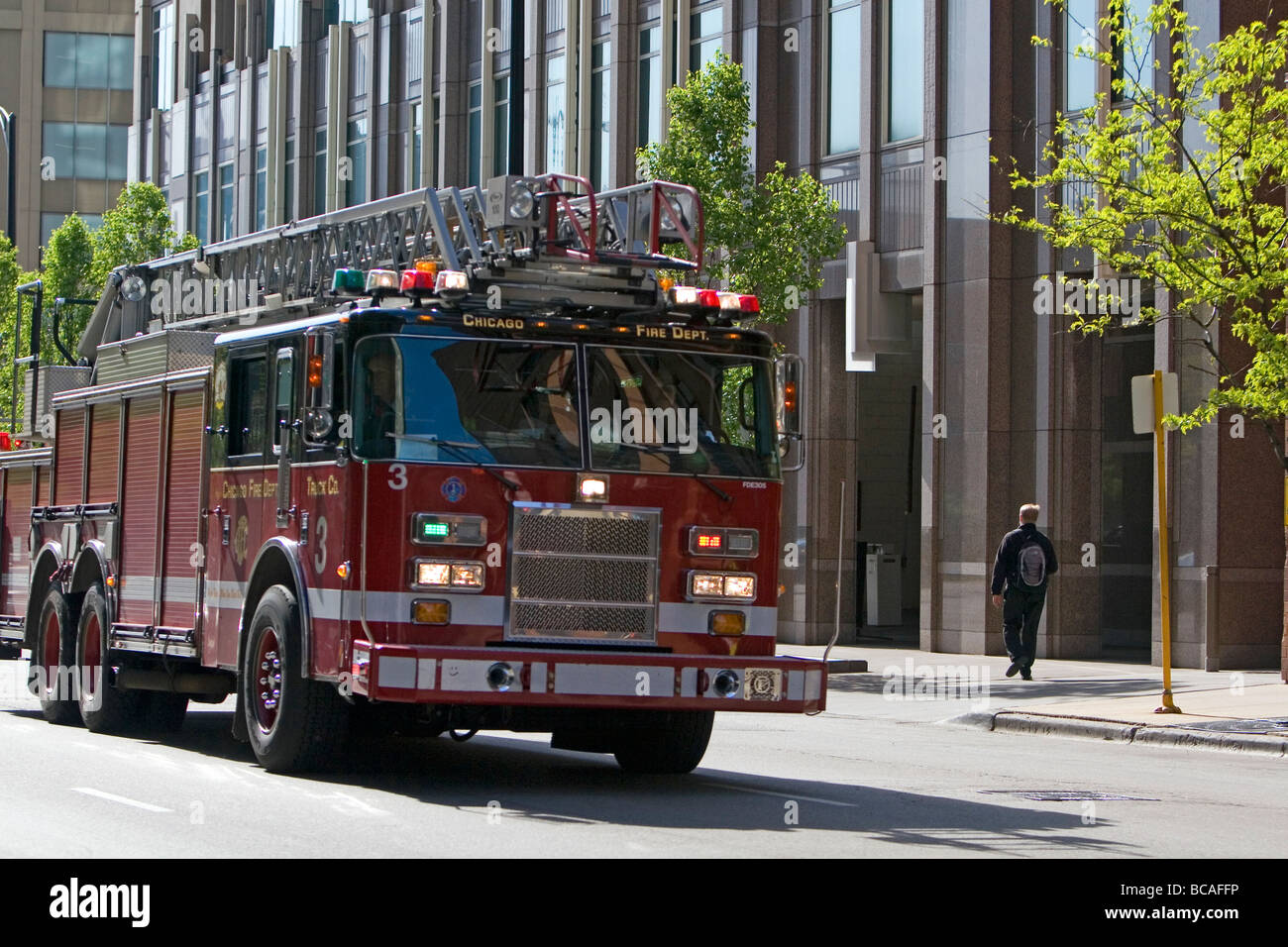Motore Fire in downtown Chicago Illinois USA Foto Stock